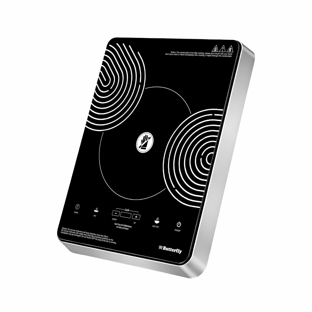 Butterfly Raedius Digi 2200W Infrared Cooktop with Touch Control, LED Display & Child Lock