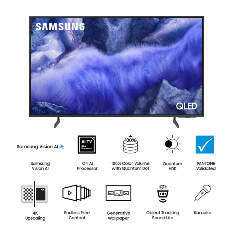 Samsung 163 cm (65 Inch) Vision AI 4K Ultra HD Smart QLED TV (QA65QEF1AULXL) | Quantum HDR | Q4 AI Processor | Tizen OS | Black
