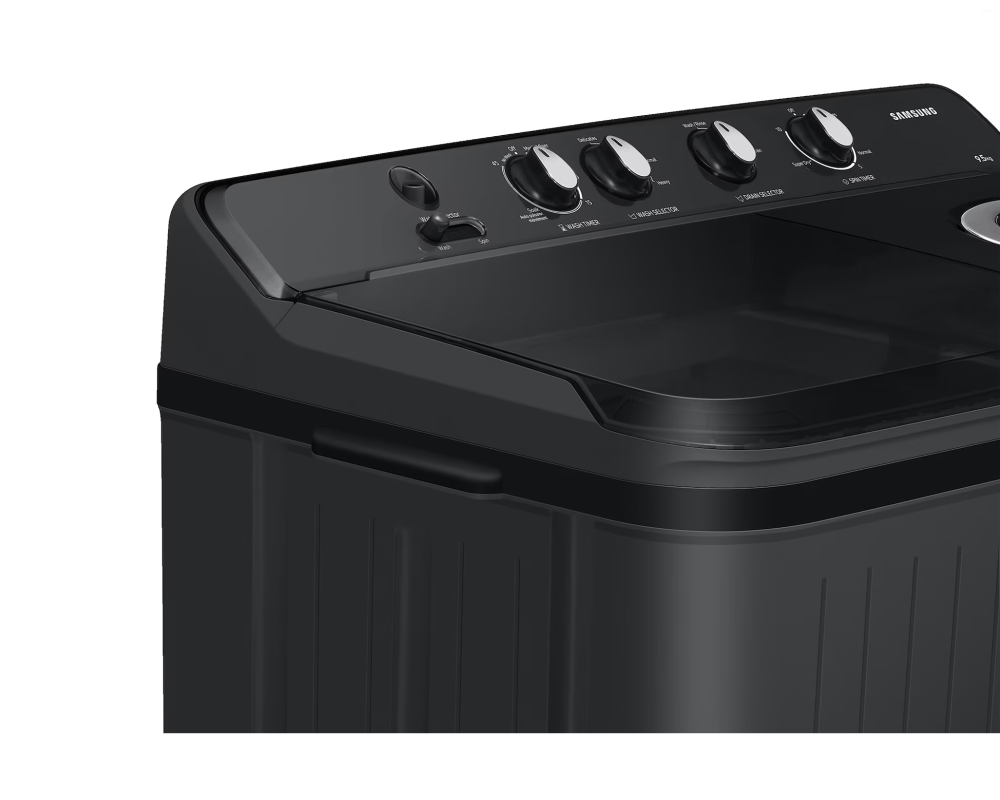 Samsung 9.5 kg Semi Automatic Washing Machine with Hexa Storm Pulsator, Dark Gray with Ebony Black Base (WT95A4260GD)