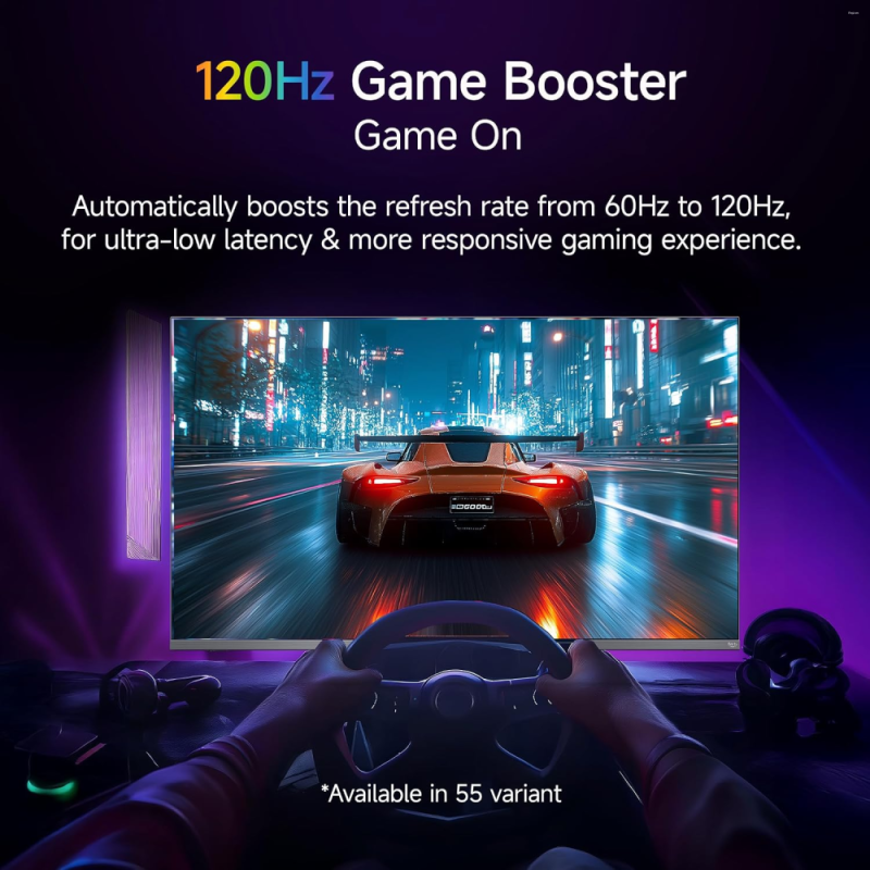 Xiaomi 55 Inch 4K Ultra HD Smart LED Fire TV FX Series with DLG 120Hz Game Booster, MEMC, Dolby Audio, DTS Virtual:X & Alexa Voice Assistant (L55MB-FIN)
