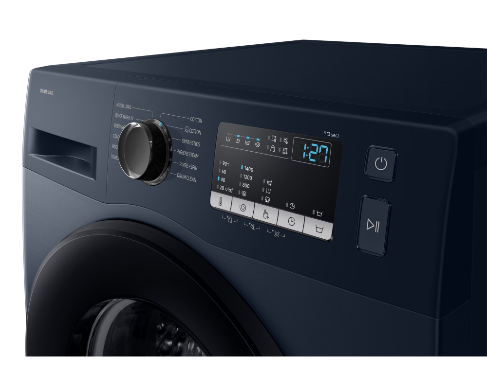 Samsung 9.0 kg Front Load Washing Machine with Hygiene Steam, Navy (WW90FG4U04AS)