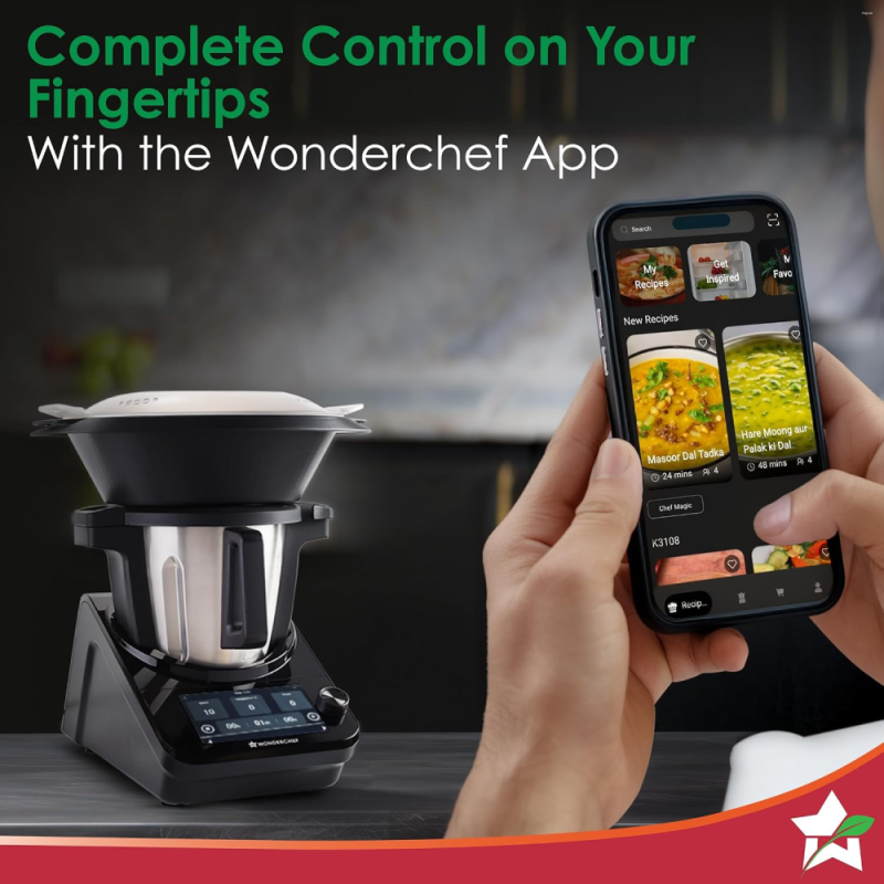 Wonderchef Chef Magic K7 4.7 L Kitchen Robot 1800 W with 15+ Cooking Modes, Built-in Weighing Scale, Wi-Fi & Mobile App