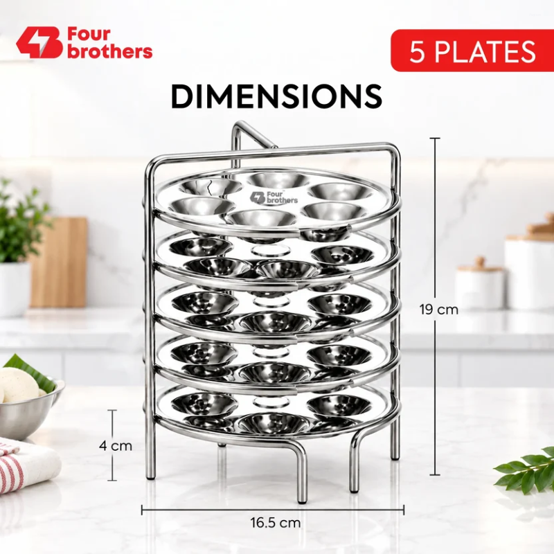 Four Brothers Mini Idly Stand Steamer Plate 5 Plates 4BMIS-5