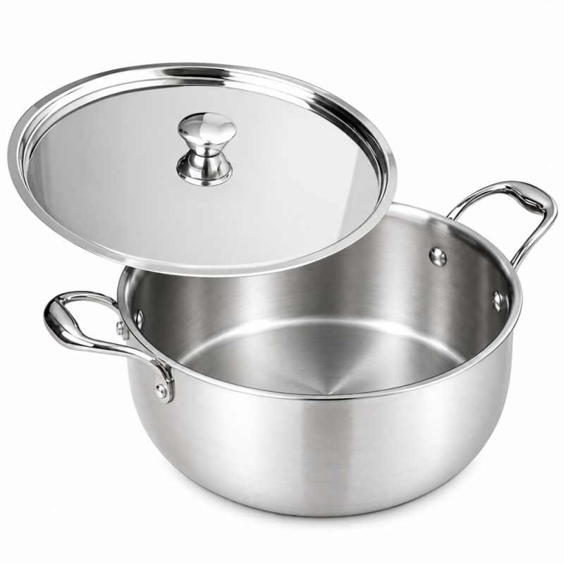 The Indus Valley 20cm Casserole Tri-Ply Stainless Steel KC-TP-CRS-001