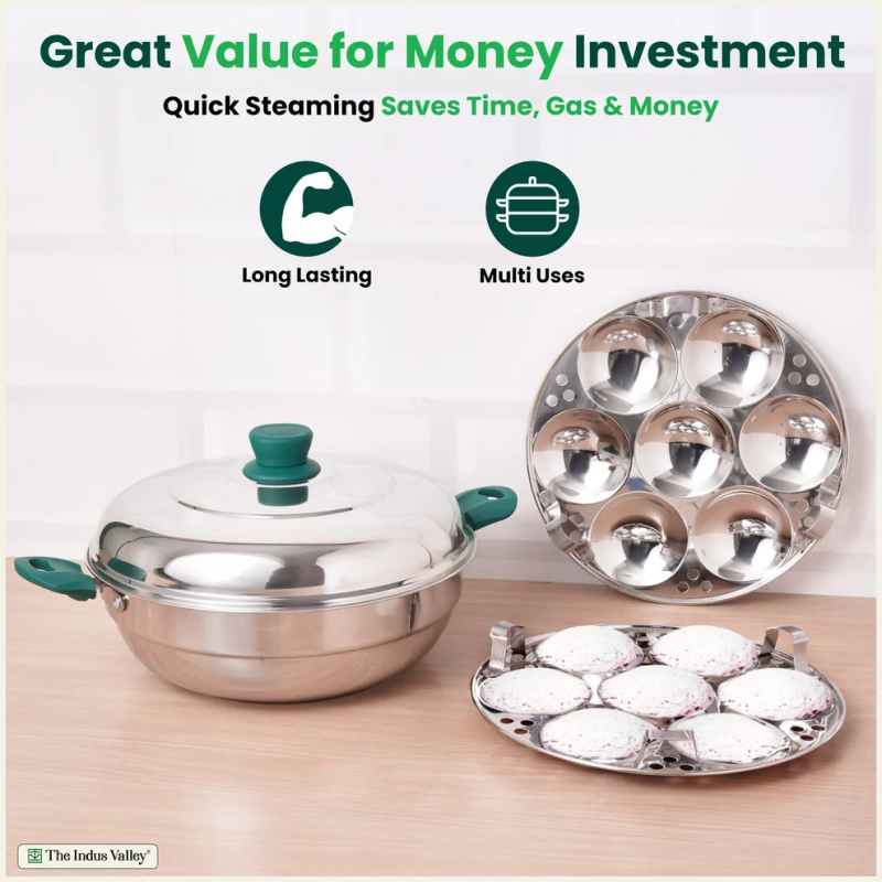 The Indus Valley 14 Pit Multipot Stainless Steel KC-SS-IP-001