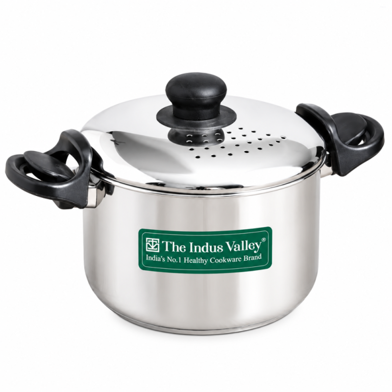 The Indus Valley 20cm Strainer Pot Stainless Steel KC-SS-ST-003