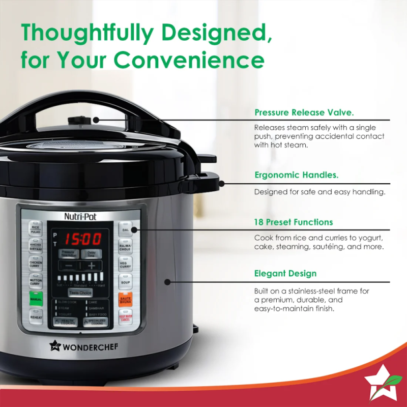 Wonderchef Nutri Pot 6L Electric Pressure Cooker
