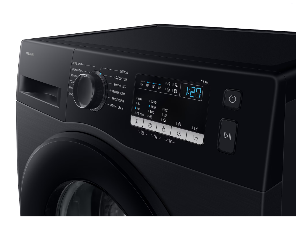 Samsung 7.0 kg Front Load Washing Machine with Diamond Drum, Black (WW70FG4S02AB)