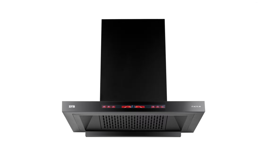IFB 60 cm Wall Mounted Kitchen Chimney (IT AC FL 60, Black Glass Finish)