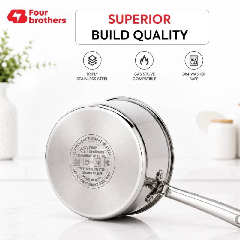 Four Brothers Triply Sauce Pan 18 cm / 2.3 L 4BTPS