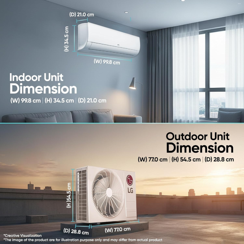 LG 1.5 Ton 5 Star AI Convertible 6-in-1 Inverter Split AC AS-Q19YNZE2