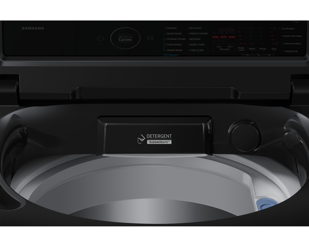 Samsung 10.0 kg Top Load Washing Machine with Ecobubble & Heater, Black (WA40F10H2B)