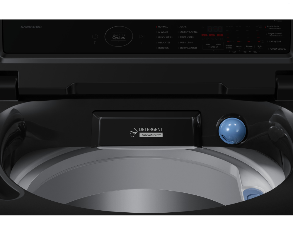 Samsung 10.0 kg Top Load Washing Machine with AI Wash & Super Speed, Black Caviar (WA80F10S2B)