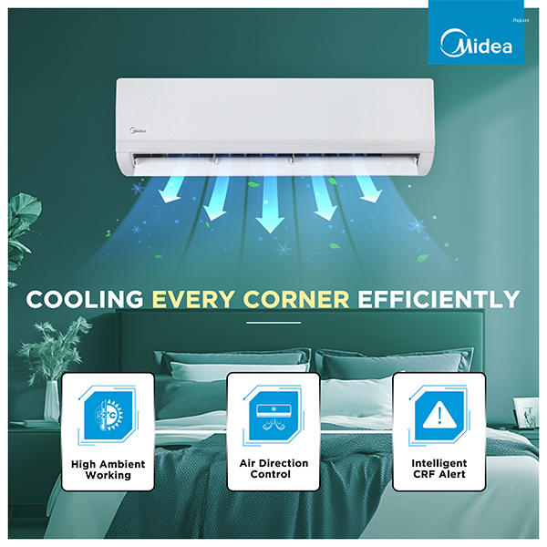 Midea 1 Ton 3 Star Inverter Split AC – SANTIS MAX DLX (MAI12SD3R36F0)