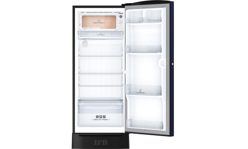 IFB Advance-Cool 197 L 3 Star Direct Cool Refrigerator, Flower Pattern, MYSTIC BLOSSOM BLUE + BLACK PED, Inverter Compressor