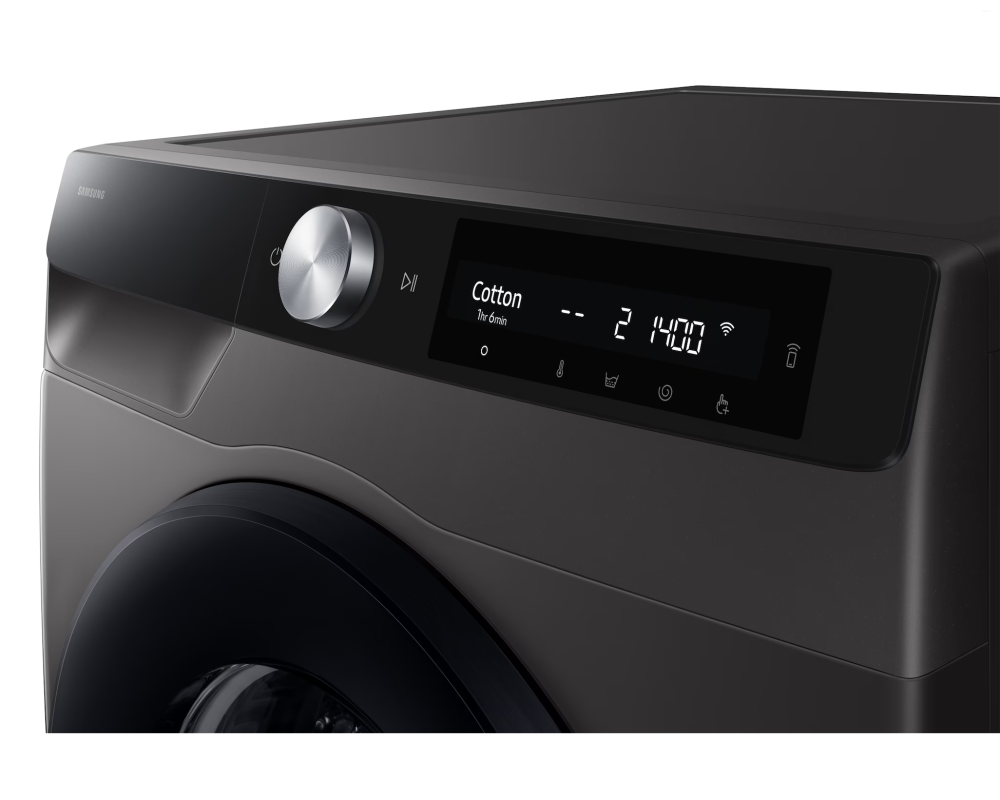 Samsung 9.0 kg Front Load Washing Machine with AI Control & SuperSpeed, Refined Inox (WW90DG6U24AX)