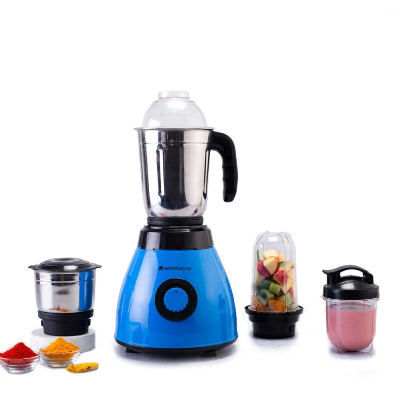 Wonderchef Acura Blender Pro 500W Mixer Grinder with 4 Jars, Stainless Steel Blades, 3-Speed Control & Overload Protection
