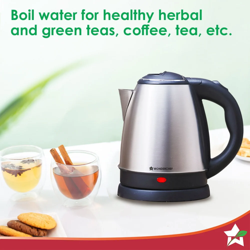 Wonderchef Crescent 1.5L 1350W Electric Kettle + Swift 1000W Dry Iron Combo, Stainless Steel Kettle, Non-Stick Soleplate