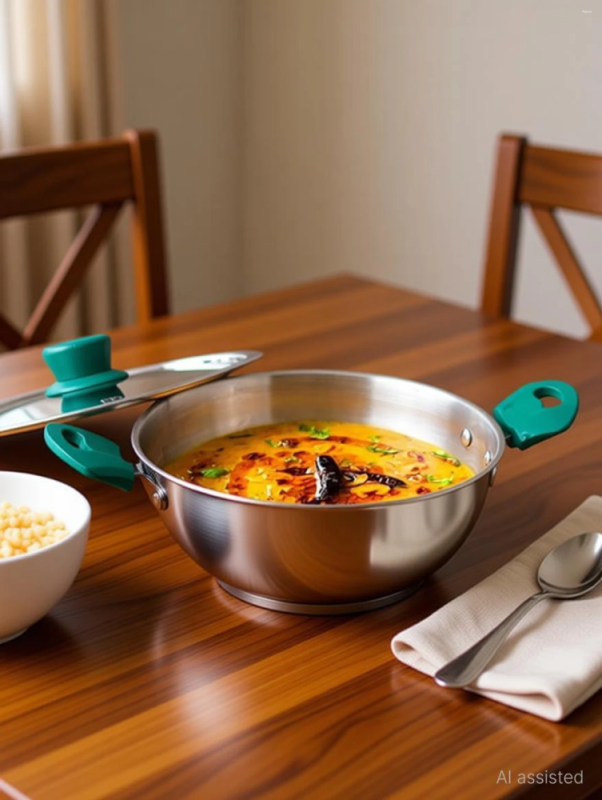 The Indus Valley 20cm Kadai Stainless Steel KC-SS-KA-006