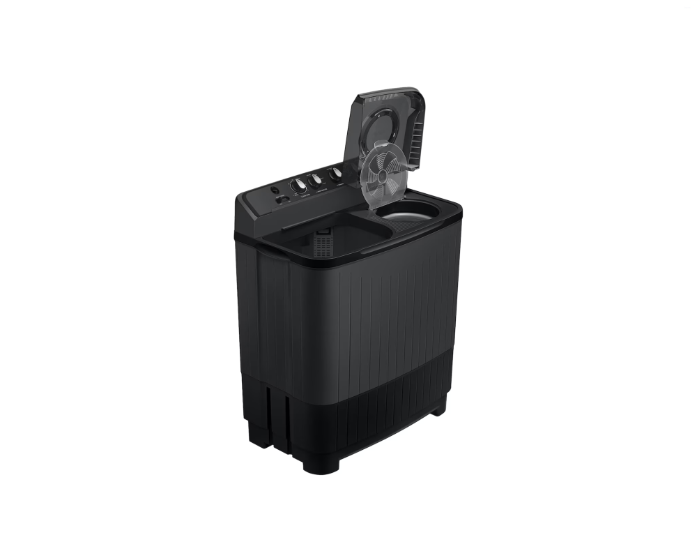 Samsung 7.5 kg Semi Automatic Washing Machine with Hexa Storm Pulsator, Dark Gray with Ebony Black Base (WT75B3200GD)