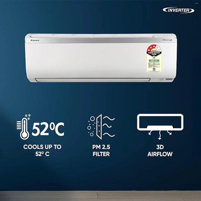 Daikin 1.4 Ton 3 Star Inverter Split AC Standard Series FTKC48XV16