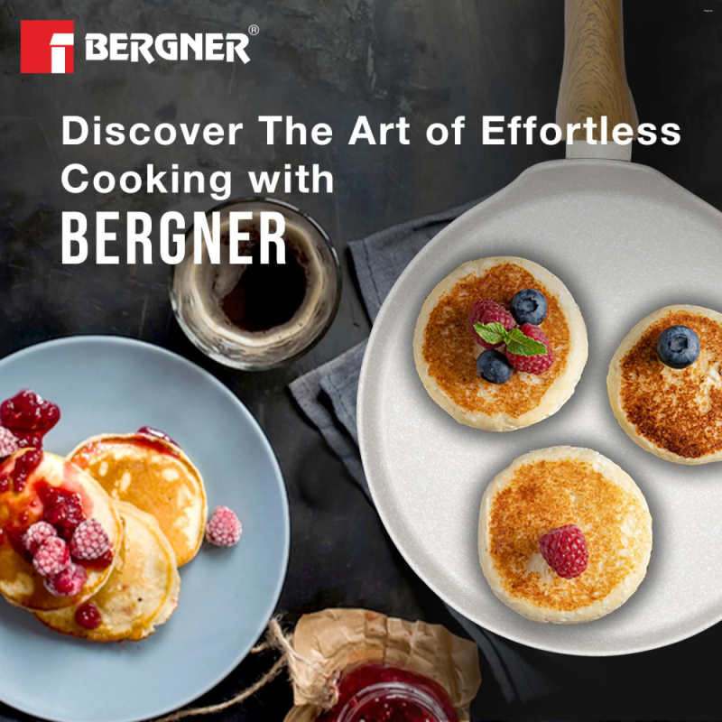 Bergner Naturally Pancake Pan Ø28cm Forged Aluminium, Marble Non-Stick, Induction Ready BGD-30493-CR