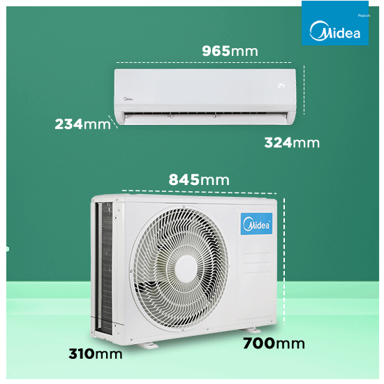 Midea 1.5 Ton 3 Star Fixed Speed Split AC – SANTIS MAX CLS (MAS18SM3R36F0)