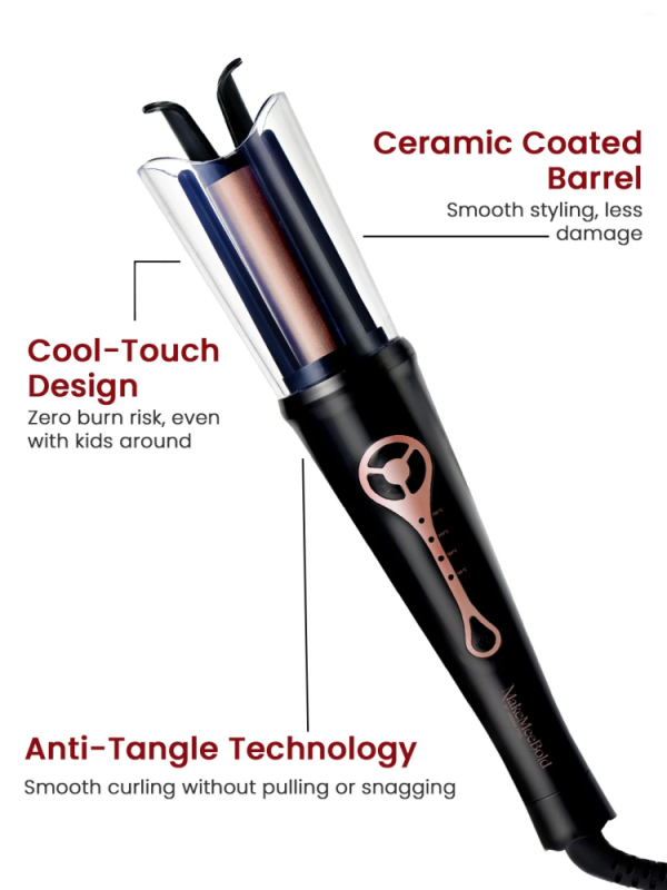 Urban Yog MakeMeeBold Automatic Hair Curler with Fast Heating, Ceramic Coating, Adjustable Temperature Settings & Auto Shut-Off
