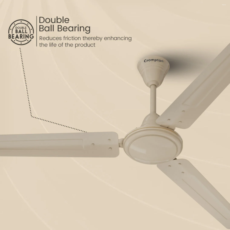 Crompton Surebreeze Sea Wind 1200MM46CYD 1200mm Ceiling Fan, 46W, 3 Blades, 390 RPM, Ivory