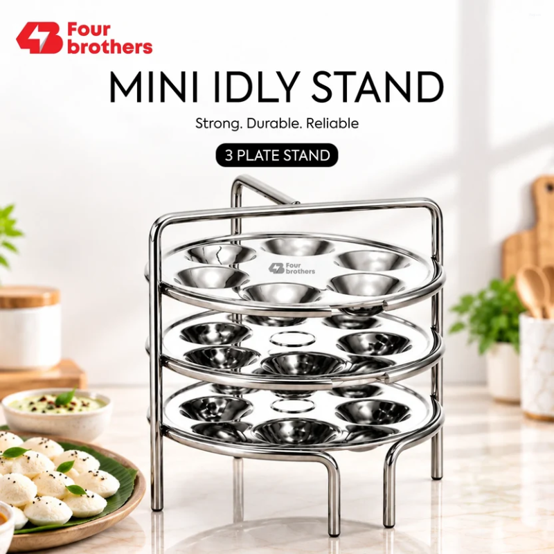 Four Brothers Mini Idly Stand Steamer Plate 3 Plates 4BMIS-3