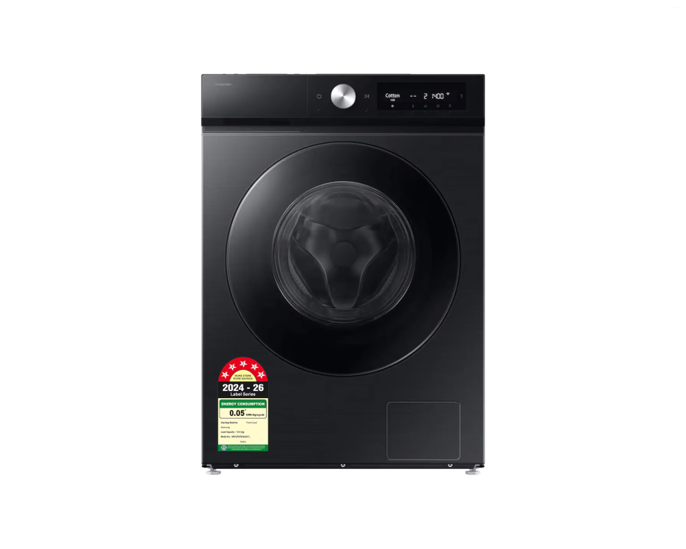 Samsung 12 kg/7 kg Front Load Washer Dryer Combo with Q-Drive, Black (WD12FB7B34GB)
