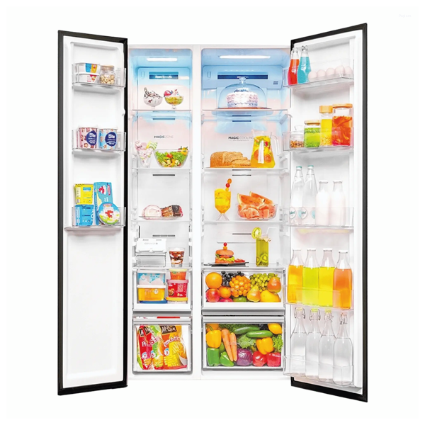 Haier 596 L 3 Star Side-by-Side Frost Free Convertible Refrigerator with 100% Convertible Fridge Space, Expert Inverter & Deo Fresh Technology HES-690GK
