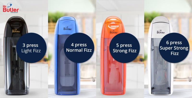 Mr. Butler Italia LION BLUE Soda Maker with PET Bottle & 270g CO₂ Cylinder