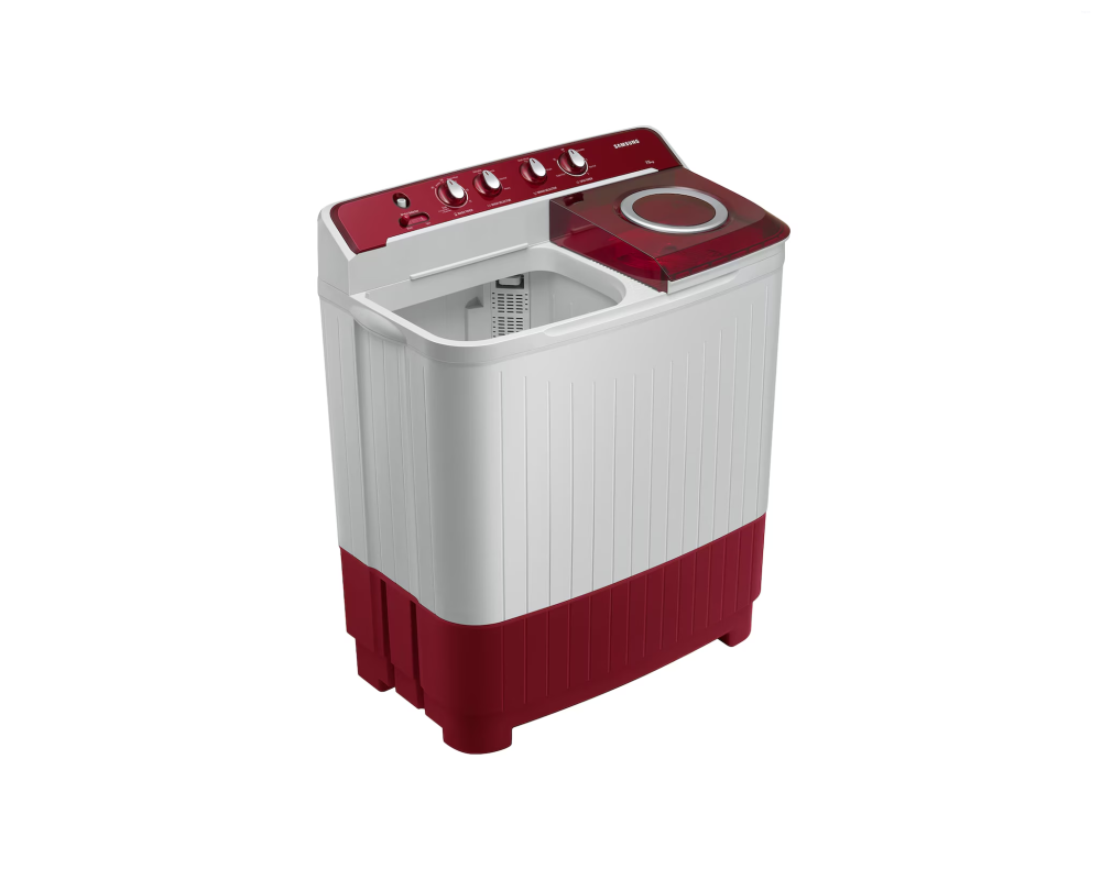 Samsung 7.5 kg Semi Automatic Washing Machine with Hexa Storm Pulsator, Light Gray with Red Base (WT75B3200RR)