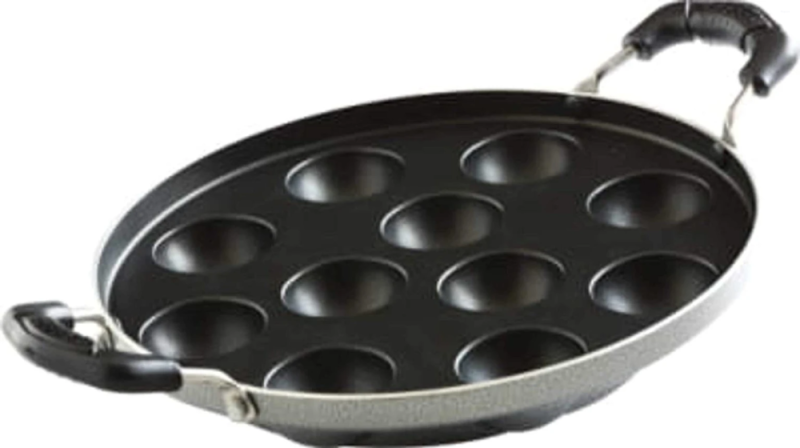 Butterfly Raga 250 mm 11-Cavity Aluminium Non-Stick Paniyarakkal with Even Heat Distribution & Easy-Clean Coating