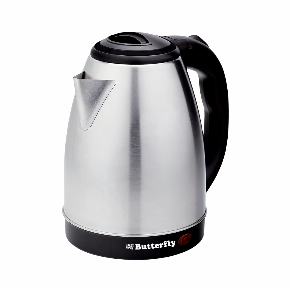 Butterfly Evo Pro 1.8 Litre 1350W Stainless Steel Electric Kettle with Auto Shut-Off, 360° Swivel Base & Dry-Boil Protection