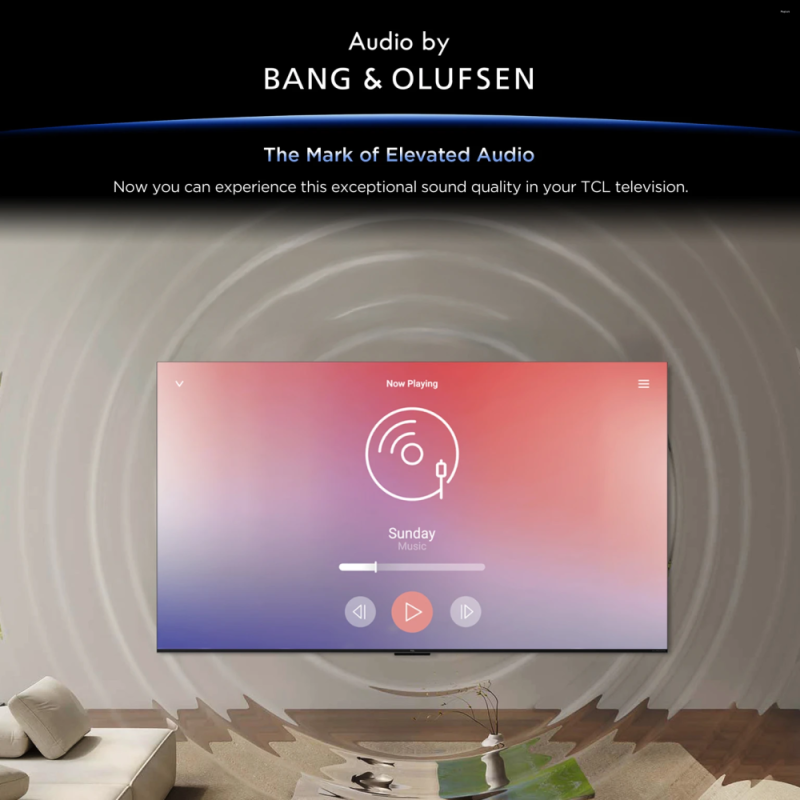TCL 65 Inch 4K SQD-Mini LED Google TV with 144Hz, 1152 Dimming Zones, Dolby Vision IQ & Bang & Olufsen Audio 65C7L