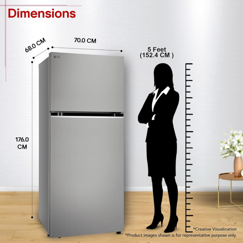 LG 398 L 3 Star Convertible Frost-Free Double Door Refrigerator with Smart Inverter Compressor, Wi-Fi & Multi Air Flow (GLT4036SNPZ, Shiny Steel)