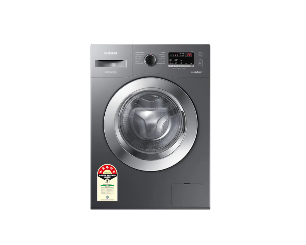 Samsung 7.0 kg Front Load Washing Machine with EcoBubble, DIT Motor & Hygiene Steam, Refined Inox (WW70R22EK0X)