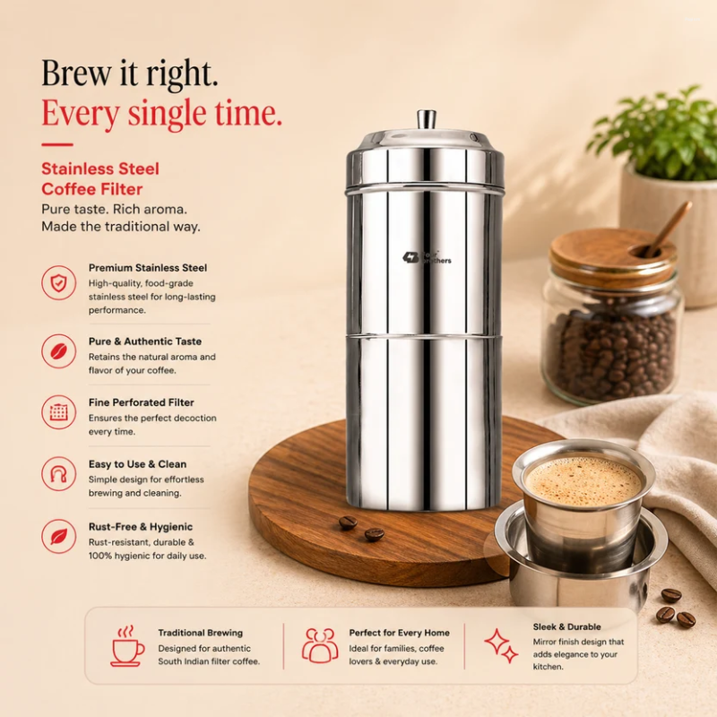 Four Brothers Stainless Steel Coffee Filter 0.150 L 4BFCM-1