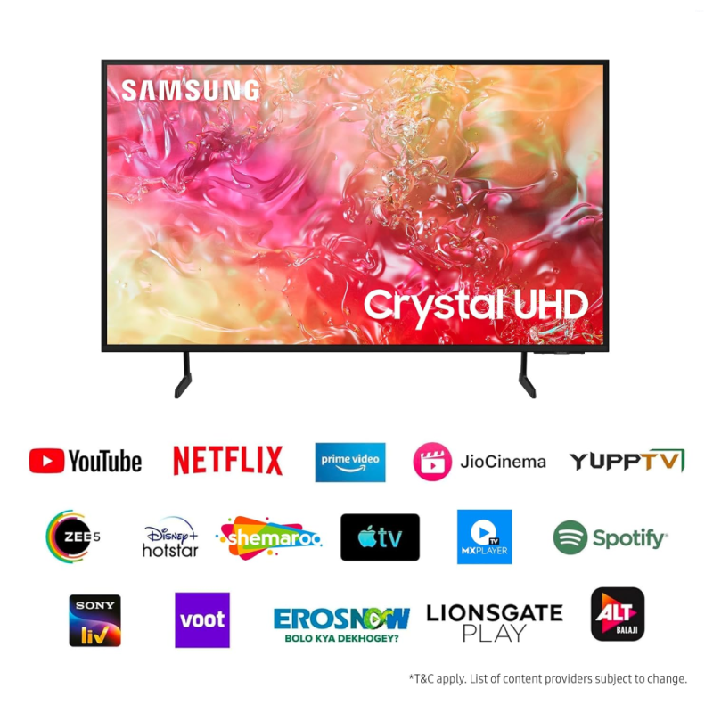 Samsung 75 Inches Crystal UHD DU7660 4K Smart TV with PurColor, 4K Upscaling & Motion Xcelerator UA75DU7660KXXL