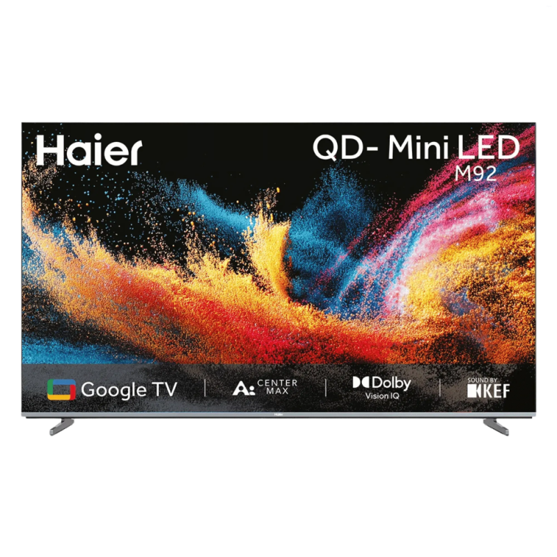 Haier 65 Inch 4K QD Mini LED Google TV with 144Hz Refresh Rate, Dolby Vision IQ, Dolby Atmos & Sound by KEF H65M92FUX