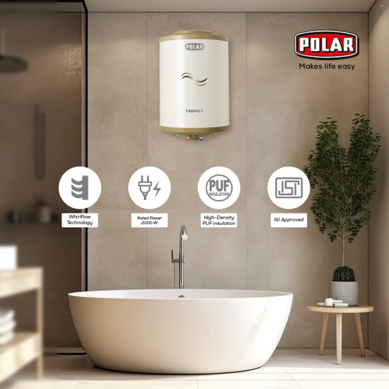 Polar Water Heater Legacy Plus Glass Lined 10Ltr 7Years Inner Tank & 2Years Product