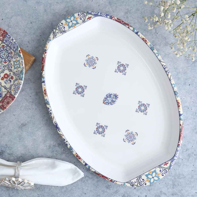 Wonderchef Venice 31-Piece Blue Melamine Dinner Set with Dinner Plates, Bowls, Casseroles & Serving Platter