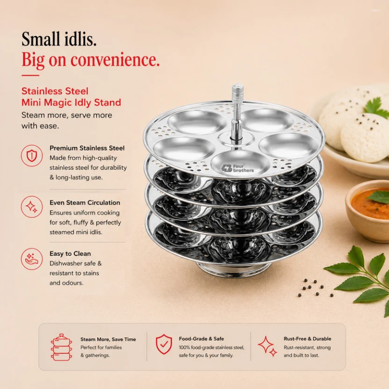 Four Brothers Mini Magic Idly Set 4 Plates 4BMMIS