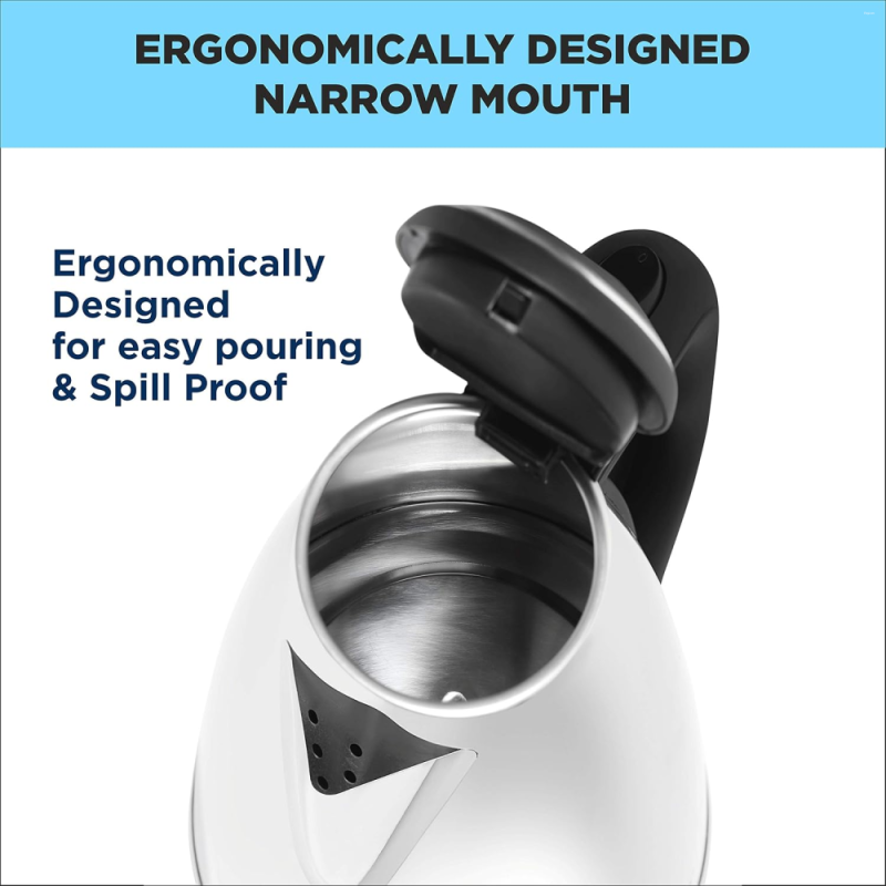 Butterfly EKN 1.8 Litre 1500W Stainless Steel Electric Kettle with Auto Cut-Off, Concealed Heating Element & Thermostat Control