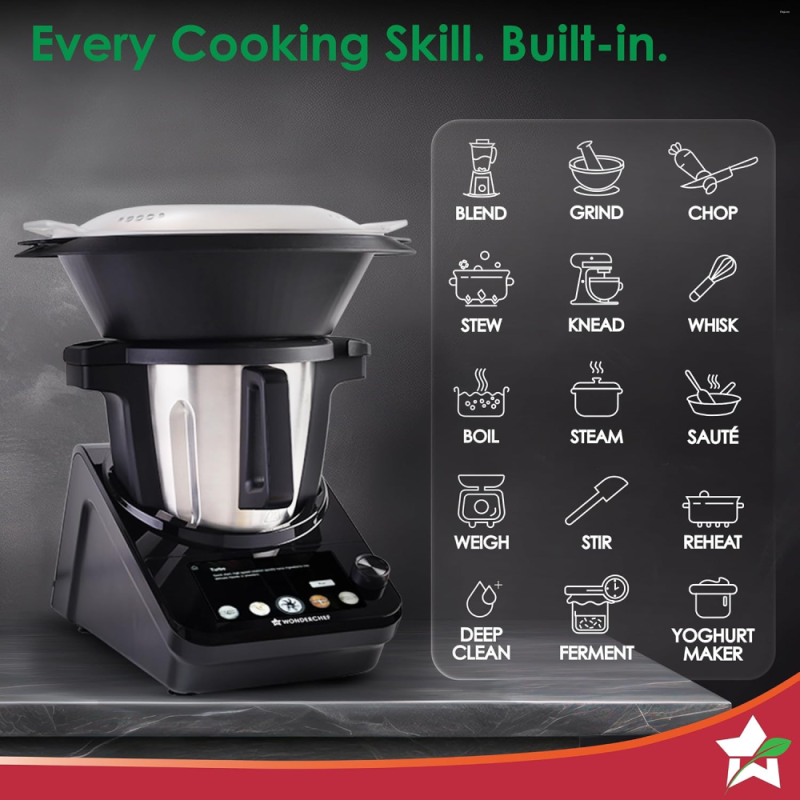 Wonderchef Chef Magic K7 4.7 L Kitchen Robot 1800 W with 15+ Cooking Modes, Built-in Weighing Scale, Wi-Fi & Mobile App