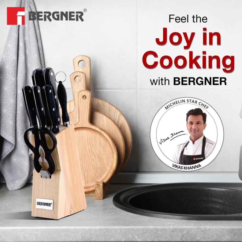 Bergner Shark Shark Knife Set (8 Pcs) Stainless Steel, ABS Handle BG-472