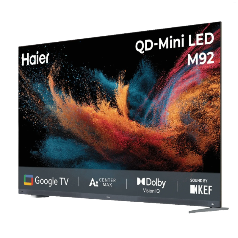 Haier 65 Inch 4K QD Mini LED Google TV with 144Hz Refresh Rate, Dolby Vision IQ, Dolby Atmos & Sound by KEF H65M92FUX