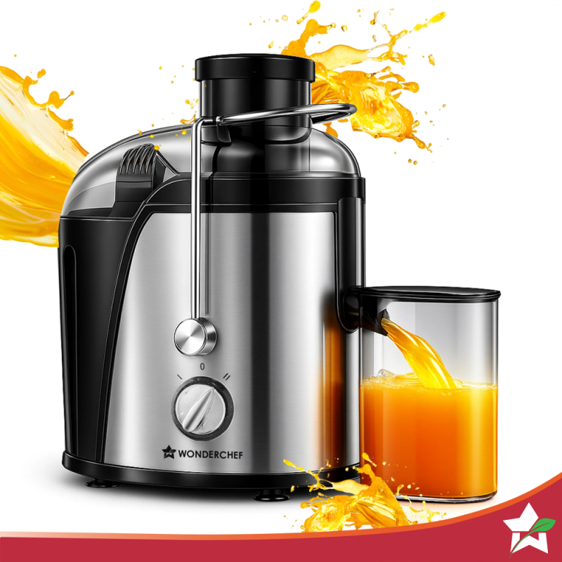Wonderchef Venezia 500W Centrifugal Juicer, Dual Speed, Wide Feeding Mouth, Stainless Steel Mesh Filter & Pulp Separator